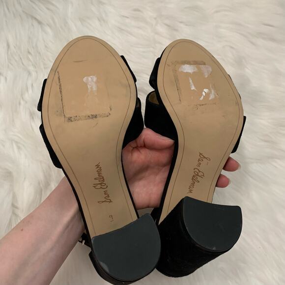 Sam Edelman Black Yancey Block Heel Strappy Sandal, Size 9 - Picture 8 of 9